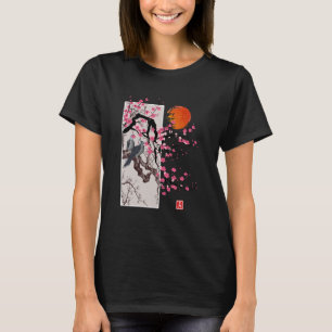 T-shirt Vintage Sakura Blossom Japonais Cherry Scenery Gif