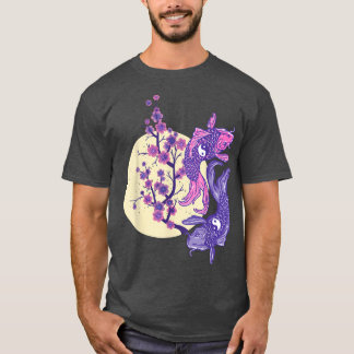 T-shirt Vintage Sakura cerise en fleur avec tee-shirt kois