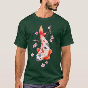 T-shirt Vintage Sakura Cerry Blossom avec kois