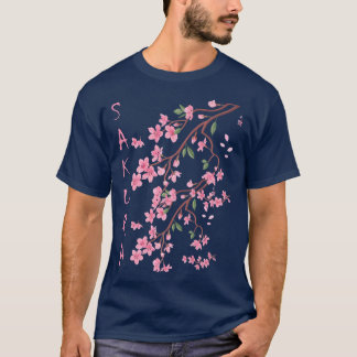 T-shirt Vintage Sakura Cerry Blossom Japonais Graphique A