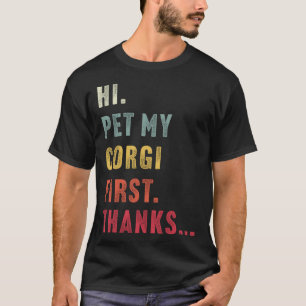 T-shirt Vintage Salut Animal De Compagnie Mon Corgi D'abor