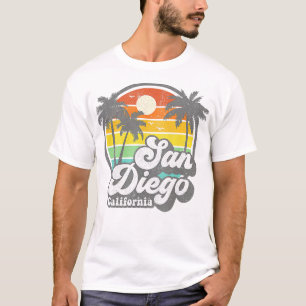 T-shirt Vintage San Diego Beach Californie Surf Retro S
