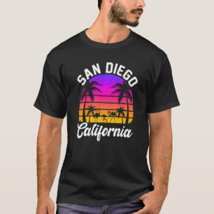 T-shirt Vintage San Diego California Flamant rose Beach ét