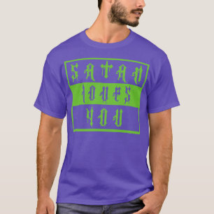 T-shirt Vintage Satan T'Aime Offensive En Disant Neon Gree