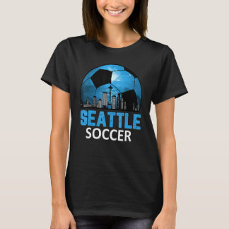 T-shirt Vintage Seattle Cityscape Soccer Pour Hommes Femme