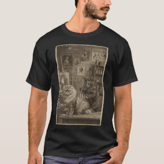 T-shirt Vintage Sepia Cat Tattoo Artist – Funny Victorian