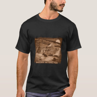 T-shirt Vintage Sepia Historical Frontier Scene Graphic T-