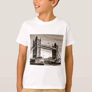 T-shirt Vintage Sepia London Tower Bridge