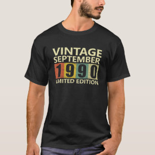 T-shirt Vintage Septembre 1990 Édition Limitée Don 30Th B