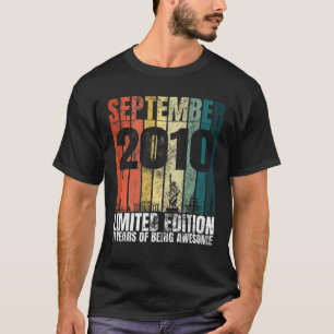 T-shirt Vintage Septembre 2010 Graphique Anniversaire 11 A