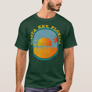T-shirt Vintage Siesta Key Floride Plage Palmiers coucher