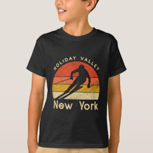 T-shirt Vintage Ski Holiday Valley New York Mountain