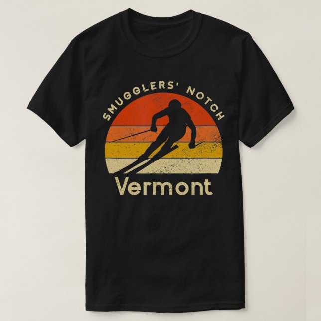 T-shirt Vintage Ski Smugglers Notch Vermont (Design devant)