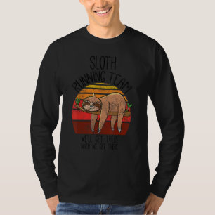 T-shirt Vintage Sloth Running Team Nous arriverons là, Drô