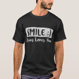T-shirt Vintage Smile Vous Aime Jésus Foi Religieuse Chri