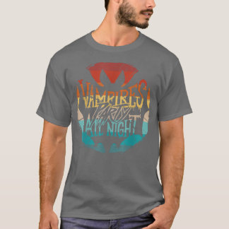 T-shirt Vintage soirée éffrayante vampires toute la nuit,