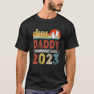 T-shirt Vintage Soon to be Daddy 2023 for New Dad First Ti
