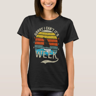 T-shirt Vintage Sorry I Can't It's Week Funny Shark For Me