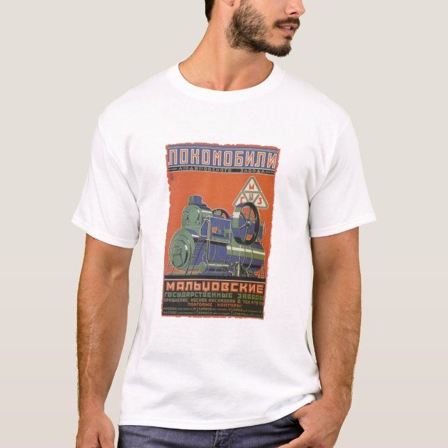 T-shirt Vintage soviet locomotive ad (Devant)