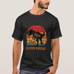 T-shirt Vintage Spookysaurus Rex Dinosaur Halloween Pumpki