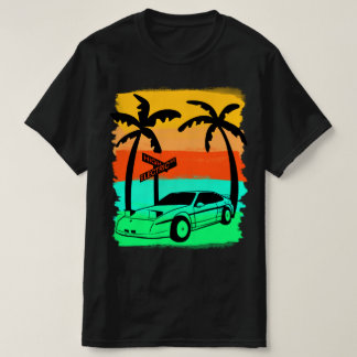 T-shirt Vintage Sports Voiture Plage Avant Chemise Électri
