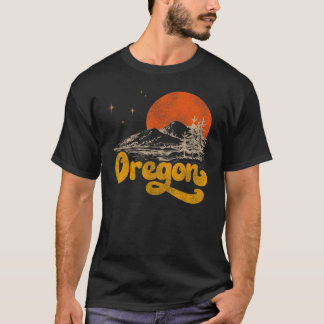 T-shirt Vintage State of Oregon Mid Century Distressed Aes