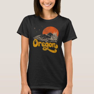 T-shirt Vintage State of Oregon Mid Century Distressed Aes