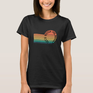 T-shirt Vintage Striped Abstract Sunset  Let's Watch The S