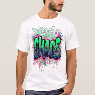 T-shirt Vintage Style Chinois Cerf Blanc et Fleur de Pivoi