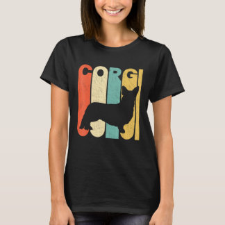 T-shirt Vintage style rétro Corgi Silhouette