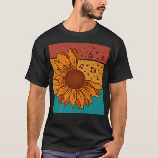 T-shirt Vintage Sunflower Music Notes3240