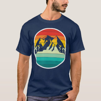 T-shirt Vintage Sunrise Sunset Camping Hiking Mountain fri