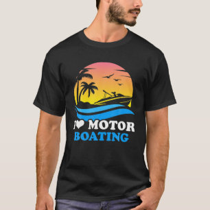 T-shirt Vintage Sunset I Love Motor Boating