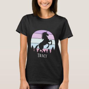 T-shirt Vintage Sunset Unicorn Nom de l'élevage Date Anniv