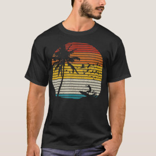 T-shirt Vintage Surfer Island Sunset Plage de surf Rétro S