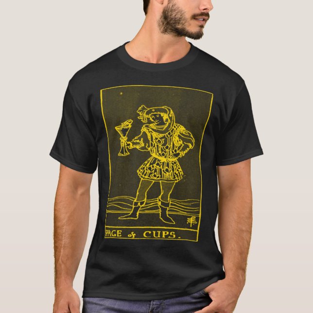 T-SHIRT VINTAGE TAROT CARD PAGE OF CUPS (Devant)
