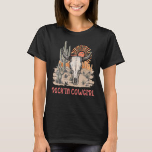 T-shirt Vintage Taureau de crâne Cactus Rock'in Co