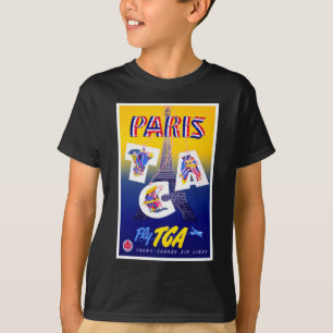 T-shirt Vintage Tour Eiffel Paris Air Travel Publicité