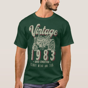 T-shirt Vintage Tracteur Farmer Anniversaire Né En 1983 & 