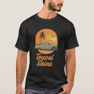 T-shirt Vintage Travel Shine Classic Car Sunset Retro T-Sh