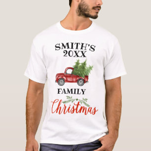 T-shirt Vintage Truck Famille Noël