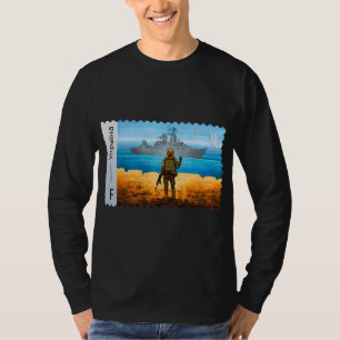 T-shirt Vintage Ukraine Postage Timbre Drapeau Fierté Armé
