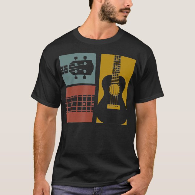 T-shirt Vintage Ukulele Guitar Uke (Devant)