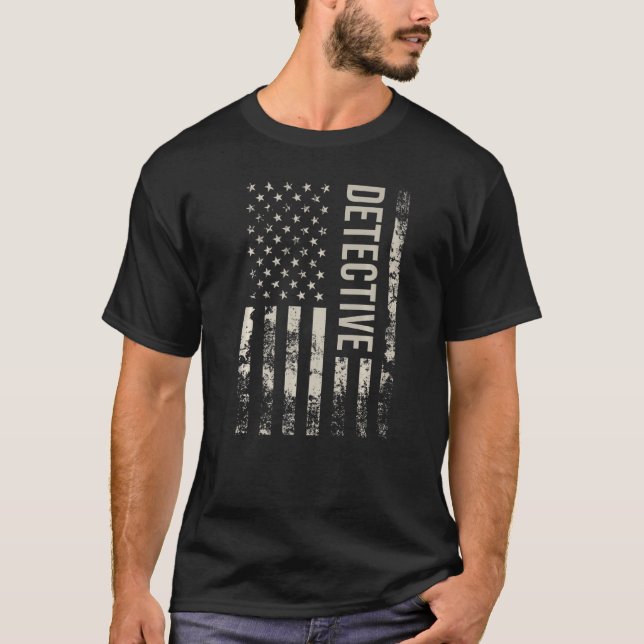 T-shirt Vintage US American Flag Detective Premium (Devant)