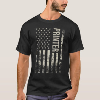 T-shirt Vintage US American Flag Printer