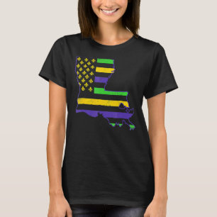 T-shirt Vintage Us New Orleans Mardi Gras Drapeau Fleur De