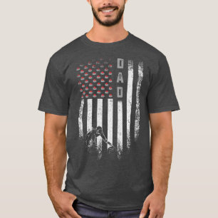 T-shirt Vintage USA American Flag Curling Papa Curler Silh