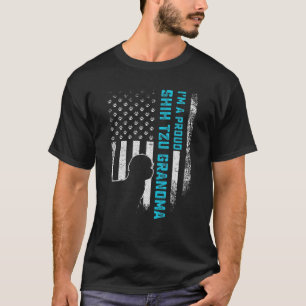 T-shirt Vintage USA American Flag Je suis un fier Chien Ch