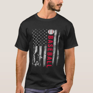 T-shirt Vintage USA American Flag Pride Baseball Team Cade