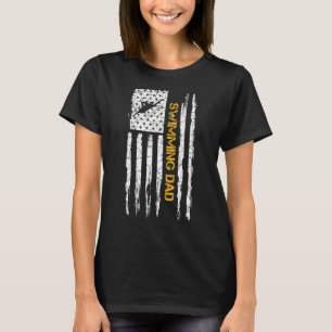 T-shirt Vintage Usa Drapeau Fier Nage Papa Nager Nager S